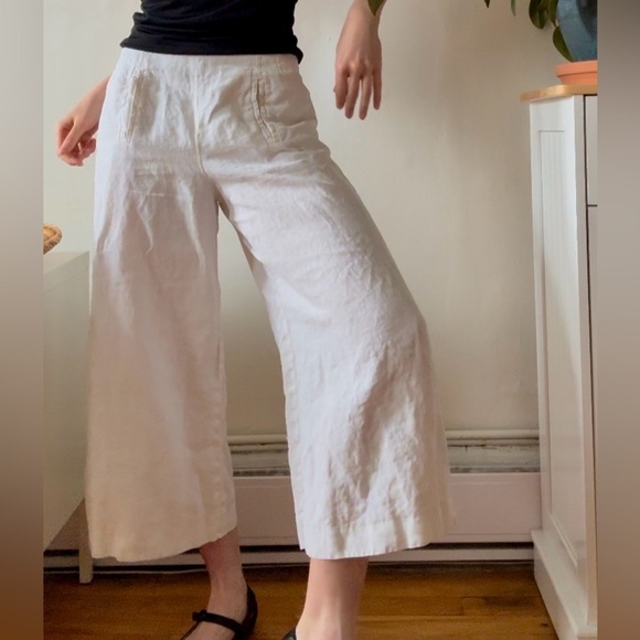 Hermès Paris Vintage 100% Linen Wide-Leg Capris – FR 40 (fits like S/M) - Picture 2 of 8